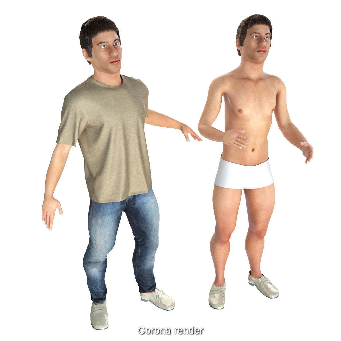 Family 4x models real cloth simulation conversation animation 4 3D Model Collection_7
