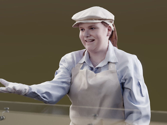 Victoria 10150 - Standing Supermarket Woman Low-poly 3D model