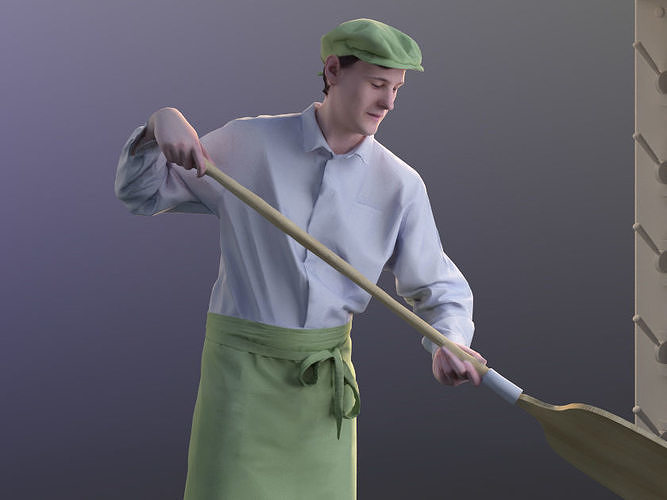 Felix 10144 - Standing Pizza baker Low-poly 3D model