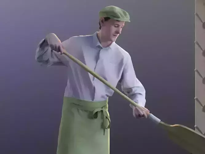 Felix 10144 - Standing Pizza baker Low-poly 3D model