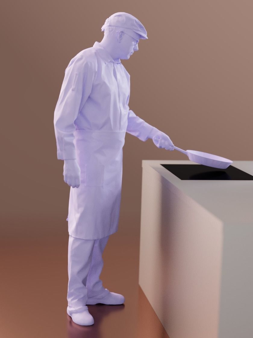 Clemens 10141 - Standing Cook Low-poly 3D model_3
