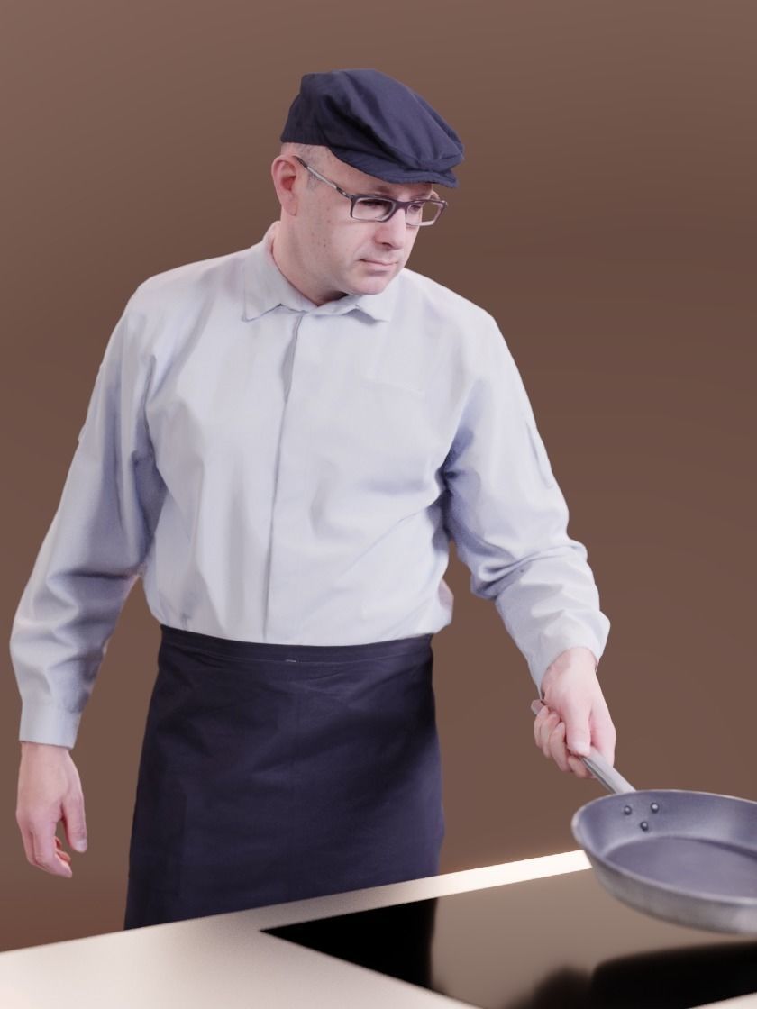 Clemens 10141 - Standing Cook Low-poly 3D model_2