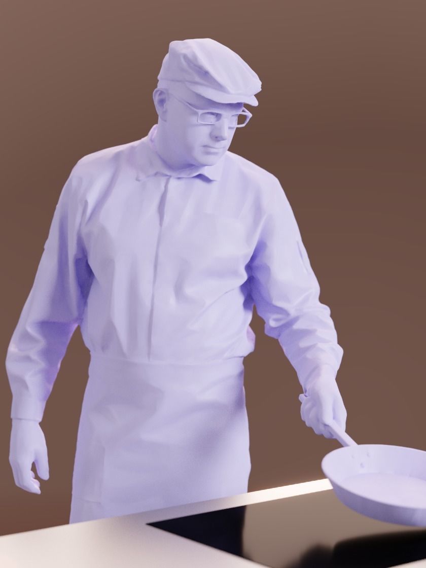 Clemens 10141 - Standing Cook Low-poly 3D model_4