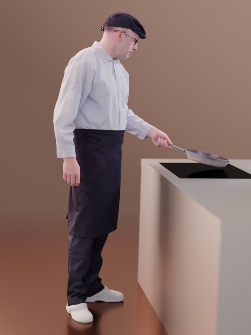 Clemens 10141 - Standing Cook Low-poly 3D model_1