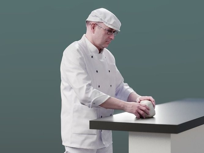 Clemens 10140 - Standing Baker Low-poly 3D model