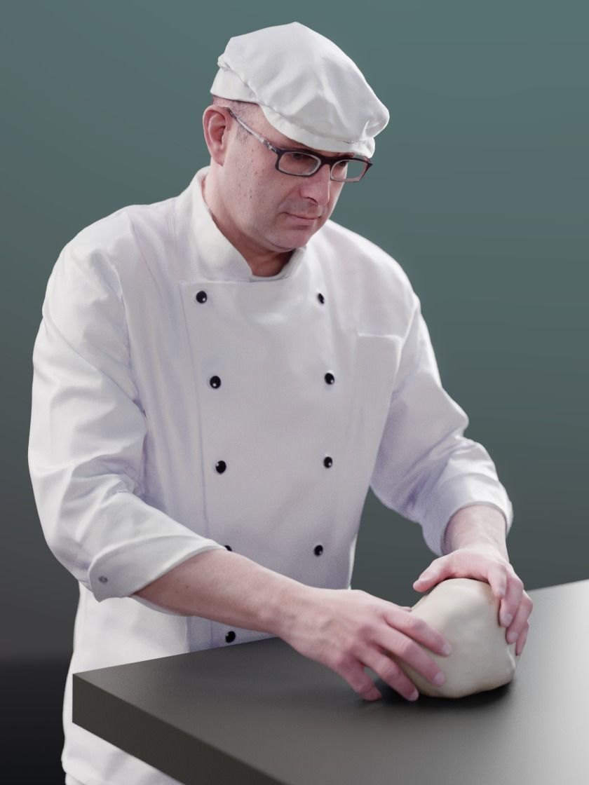 Clemens 10140 - Standing Baker Low-poly 3D model_2