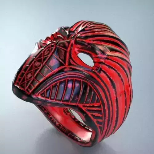 helmet ring Silver Gold  Print