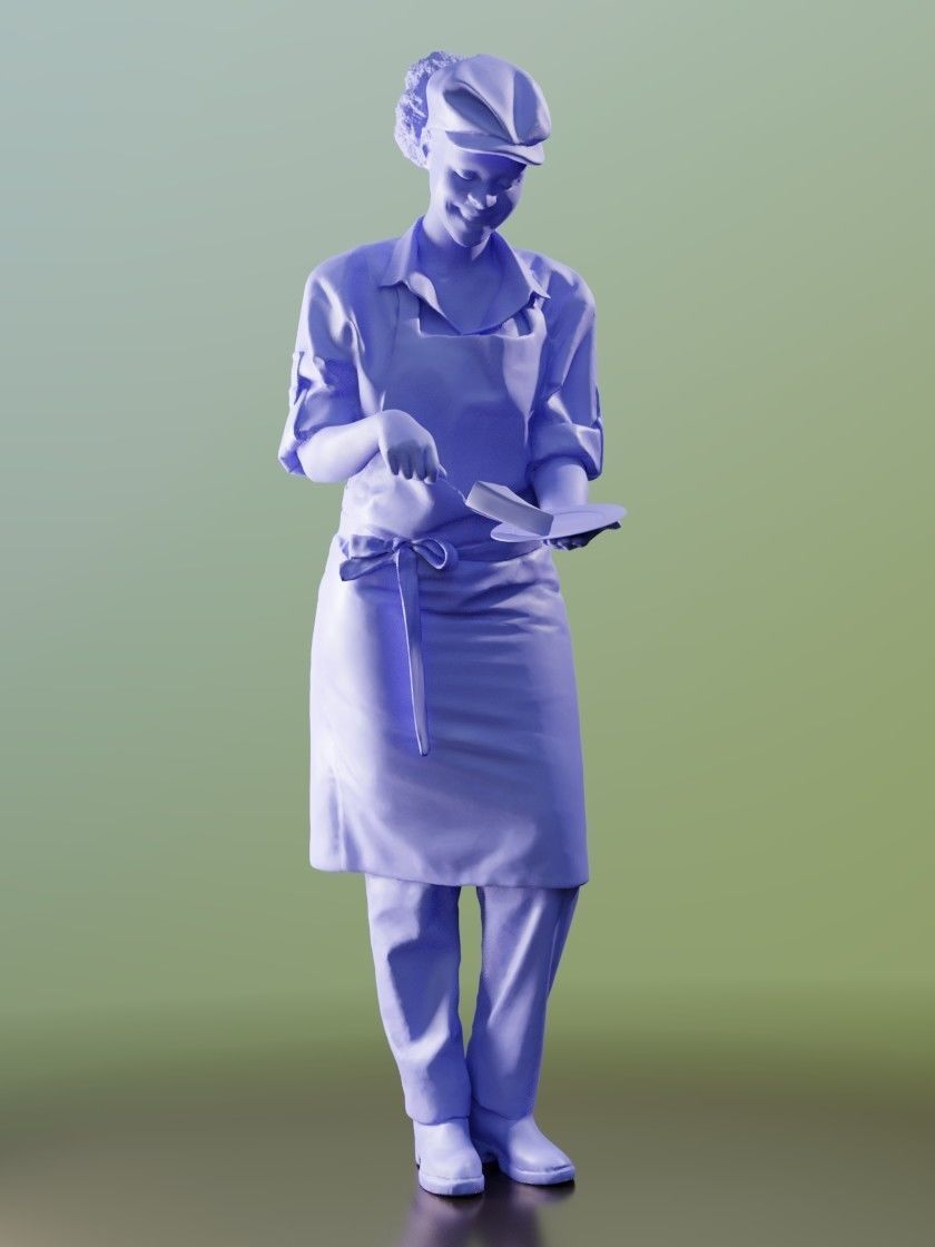 Monika 10131 - Standing Patisserie Low-poly 3D model_3