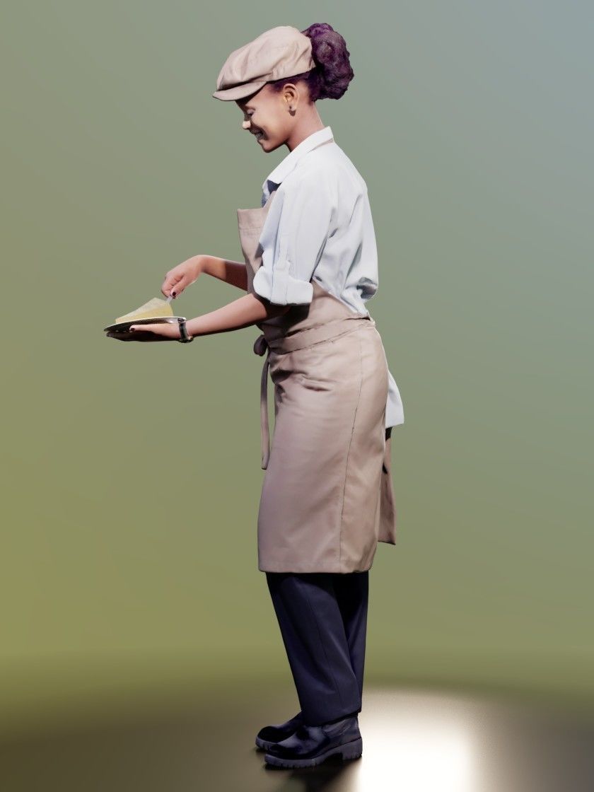 Monika 10131 - Standing Patisserie Low-poly 3D model_2