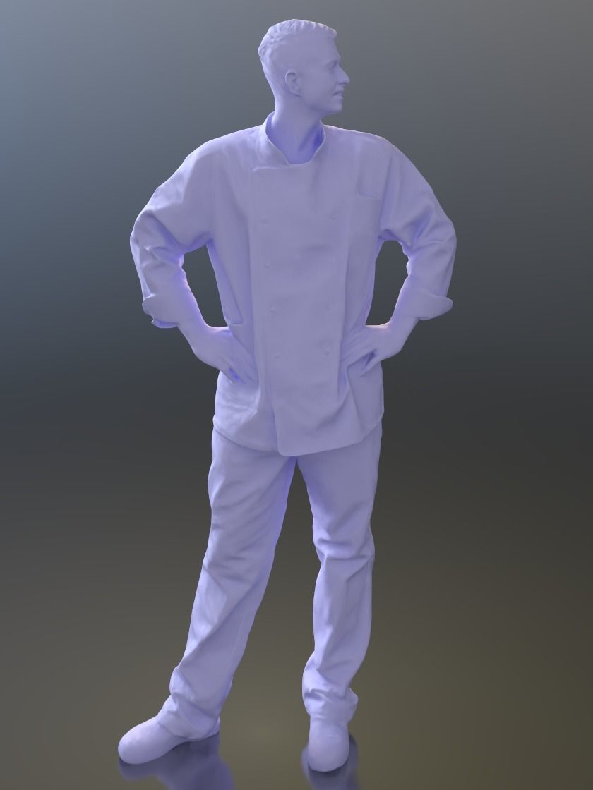 Thomas 10129 - Standing Butcher Low-poly 3D model_4