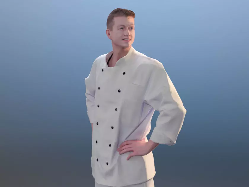 Thomas 10129 - Standing Butcher Low-poly 3D model_0