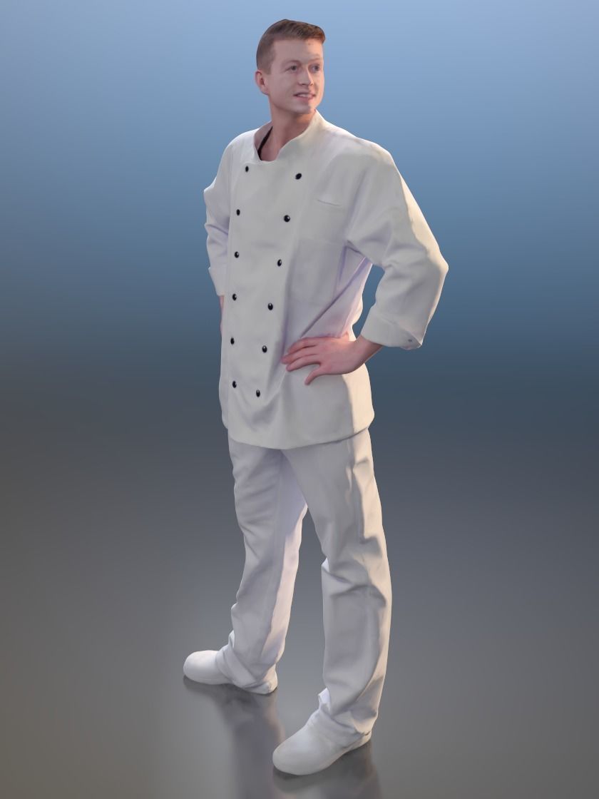 Thomas 10129 - Standing Butcher Low-poly 3D model_1