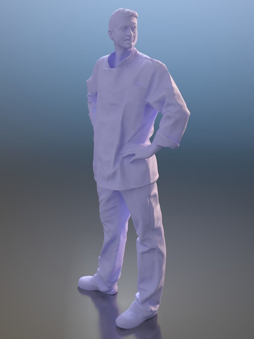 Thomas 10129 - Standing Butcher Low-poly 3D model_3