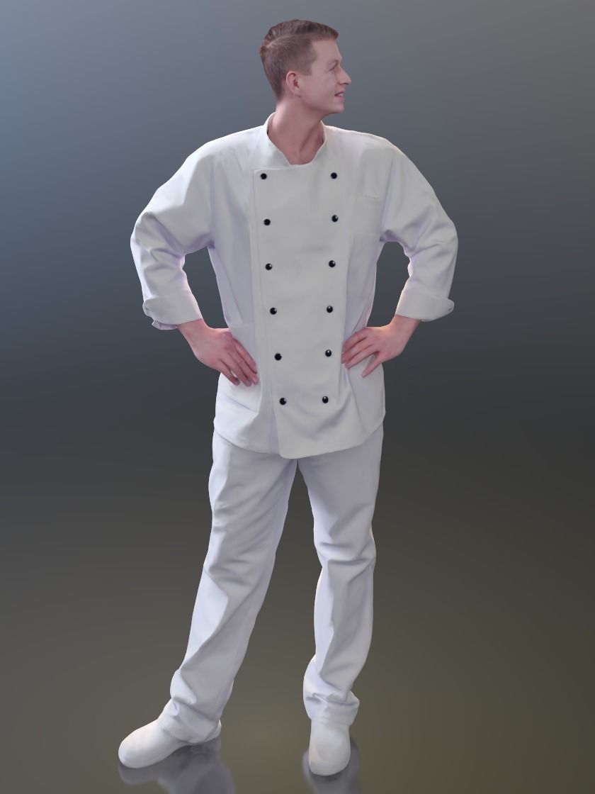 Thomas 10129 - Standing Butcher Low-poly 3D model_2