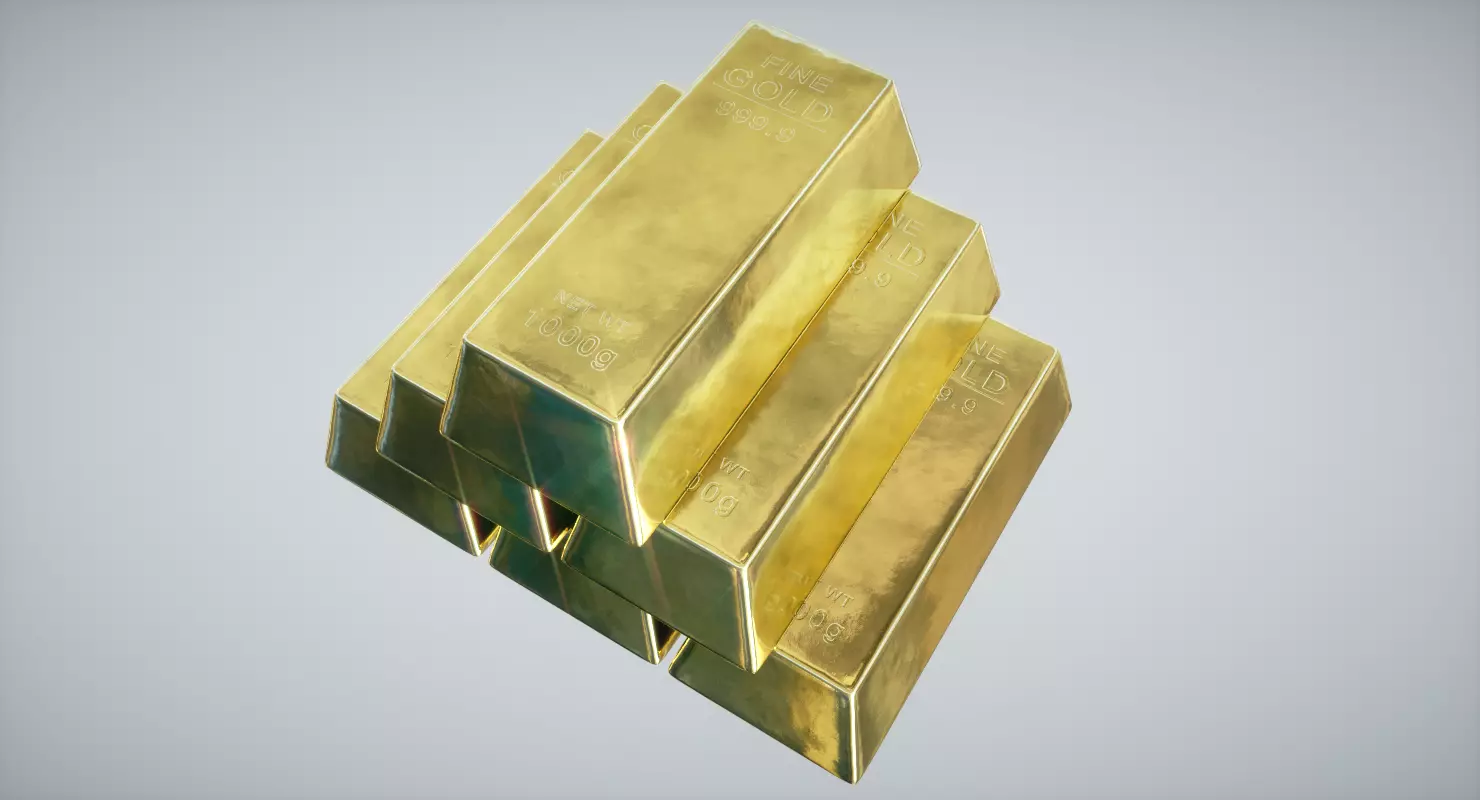 Gold Bars Low-poly 3D model