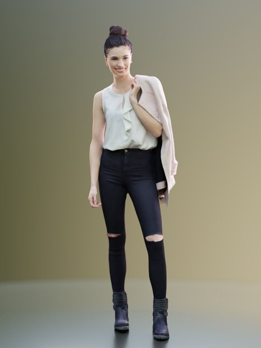 Myriam 10123 - Casual Standing Woman Low-poly 3D model_1
