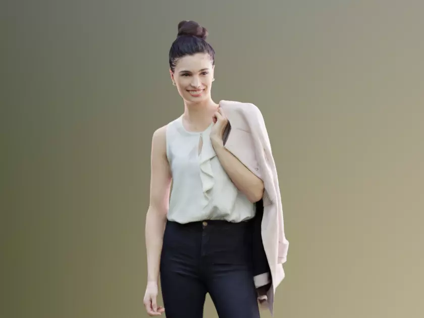 Myriam 10123 - Casual Standing Woman Low-poly 3D model_0