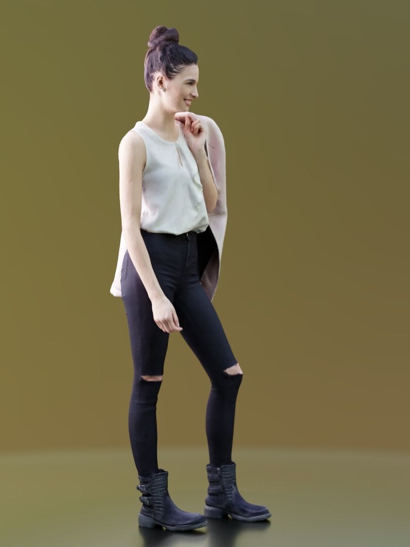 Myriam 10123 - Casual Standing Woman Low-poly 3D model_2