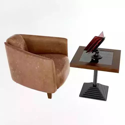  Sessel Cigar Lounge Chair Low-poly 3D model
