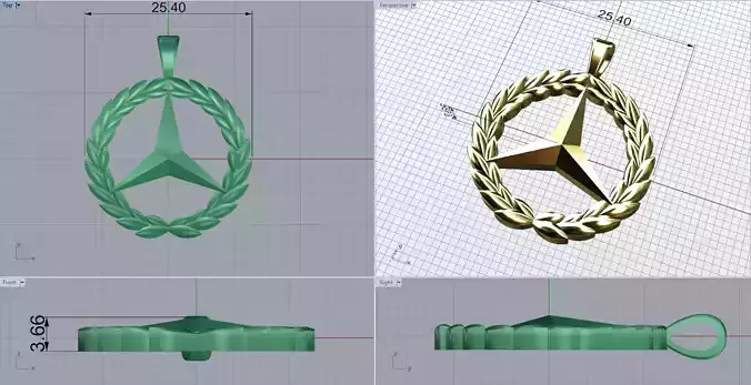 Mercedes -Benz logo pendant