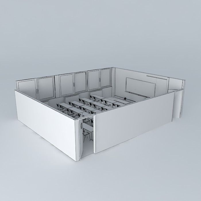Very modern classroom 3D model_4