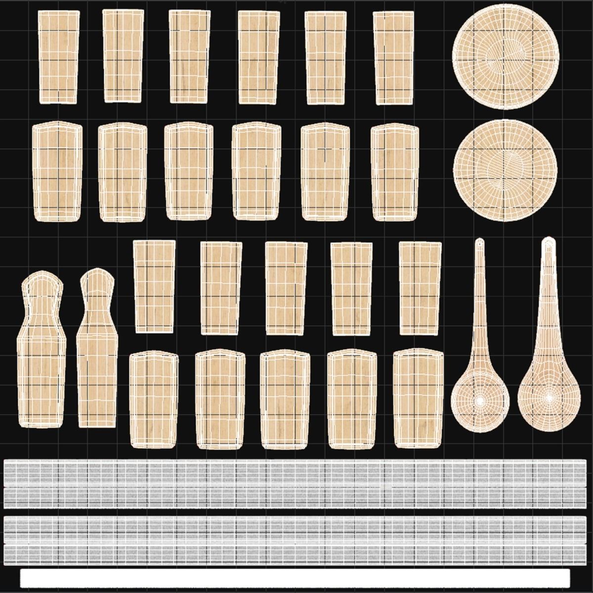 Sauna Bucket Low-poly 3D model_6