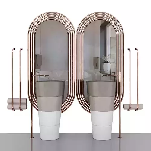 Bathroom sinks and mirrors