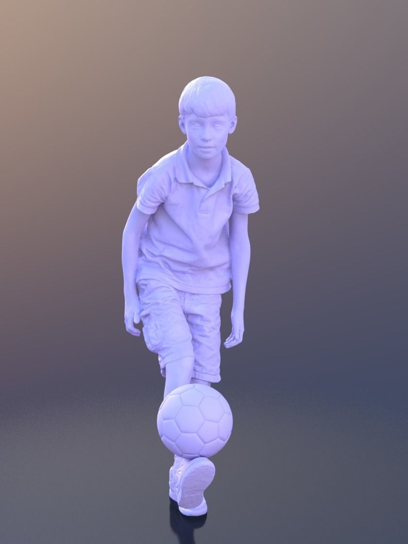 Leo 10190 - Footballer Child Low-poly 3D model_3