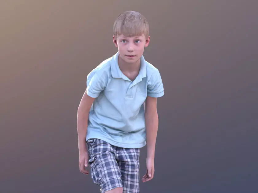 Leo 10190 - Footballer Child Low-poly 3D model_0