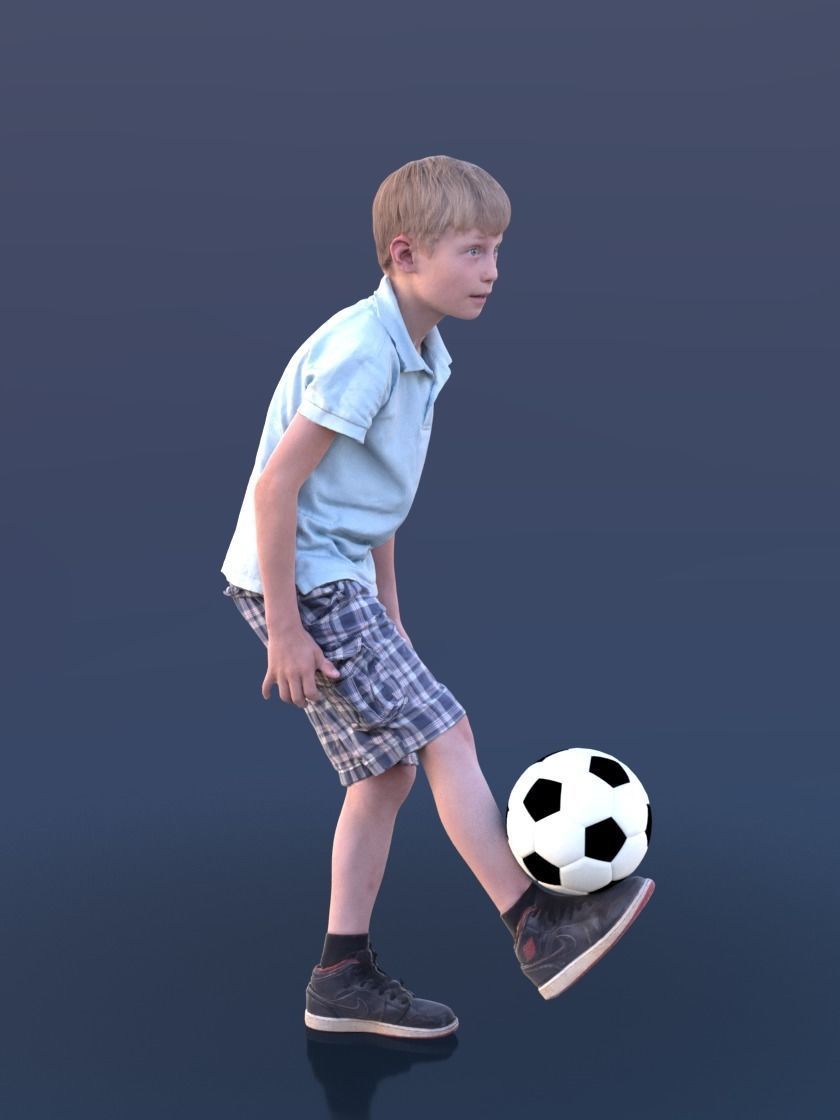 Leo 10190 - Footballer Child Low-poly 3D model_2