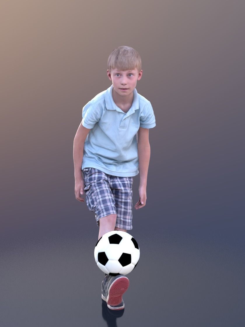 Leo 10190 - Footballer Child Low-poly 3D model_1