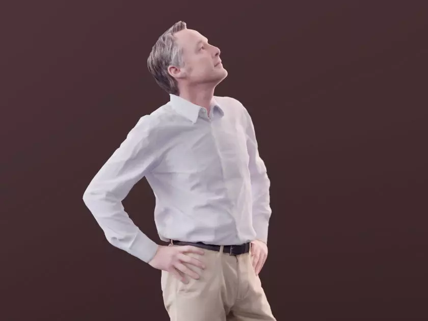 Carlos 10186 - Standing Business Man Low-poly 3D model_0