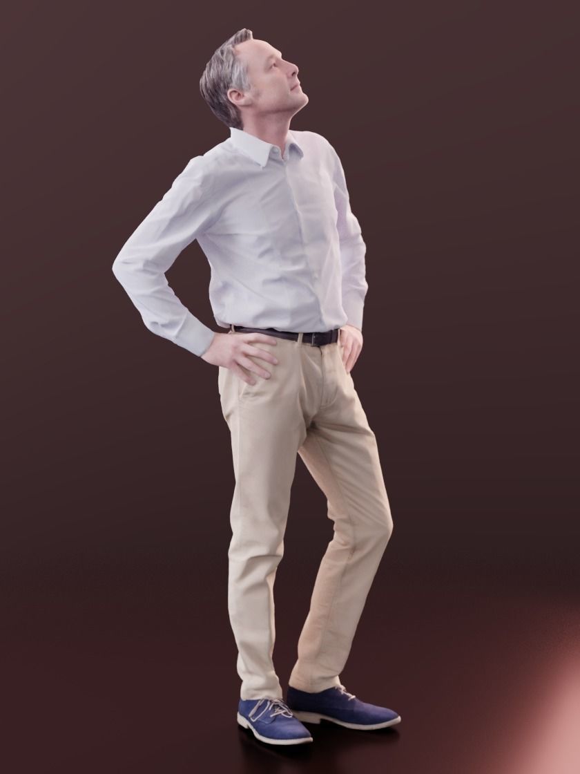 Carlos 10186 - Standing Business Man Low-poly 3D model_1
