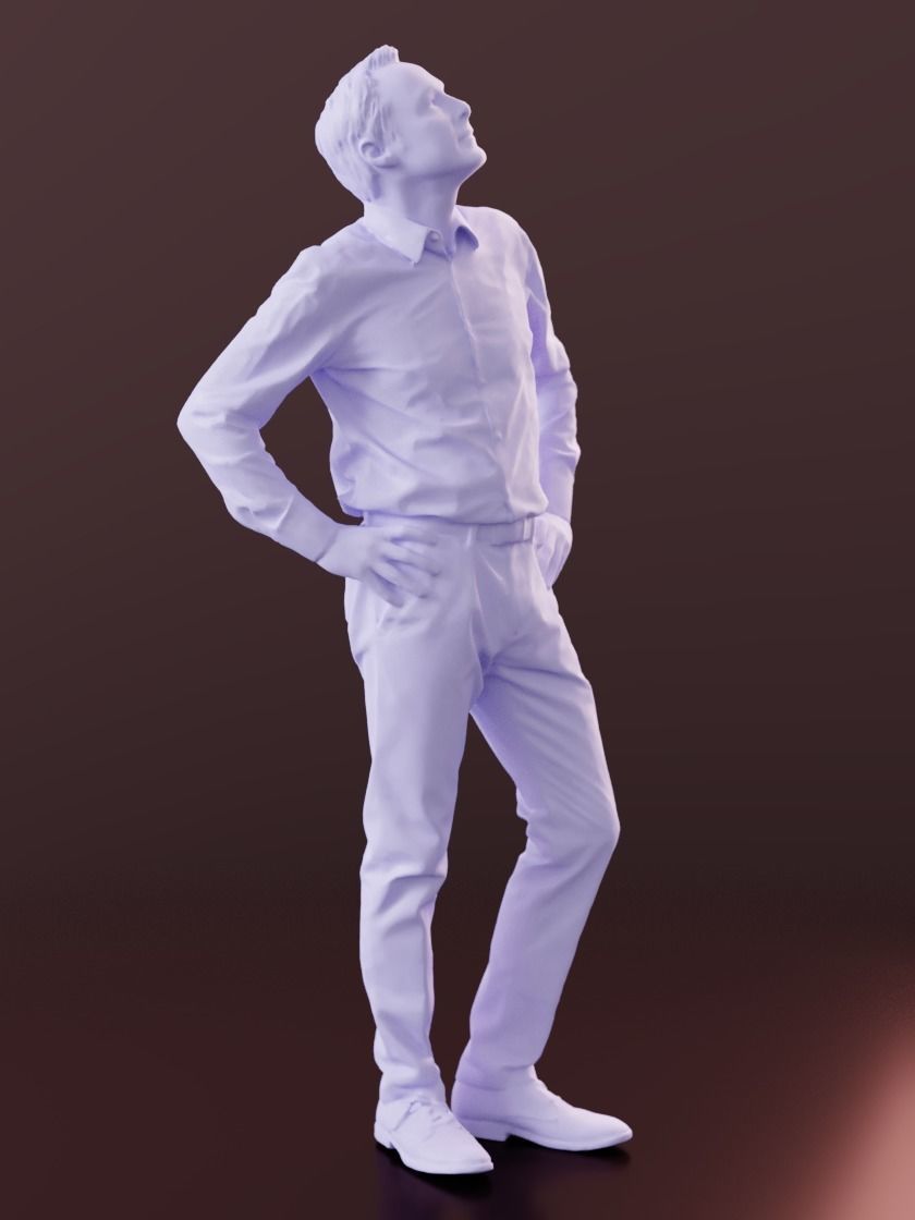 Carlos 10186 - Standing Business Man Low-poly 3D model_3