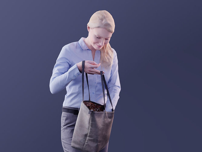 Kim 10173 - Standing Business Woman Low-poly 3D model