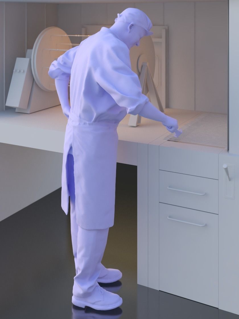 Max 10171 - Standing Cook Low-poly 3D model_4