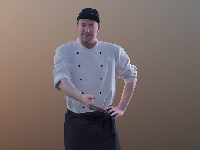 Max 10170 - Standing Cook Low-poly 3D model