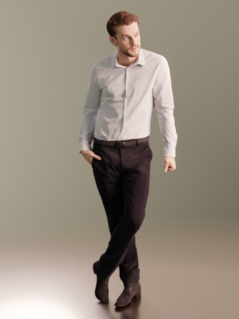 Kenneth 10164 - Standing Business Man Low-poly 3D model_1