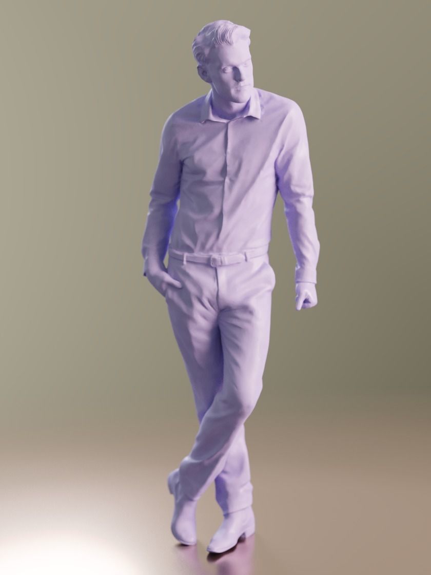 Kenneth 10164 - Standing Business Man Low-poly 3D model_3
