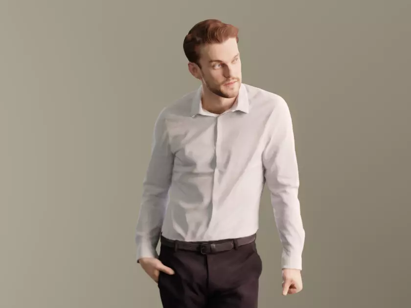 Kenneth 10164 - Standing Business Man Low-poly 3D model_0