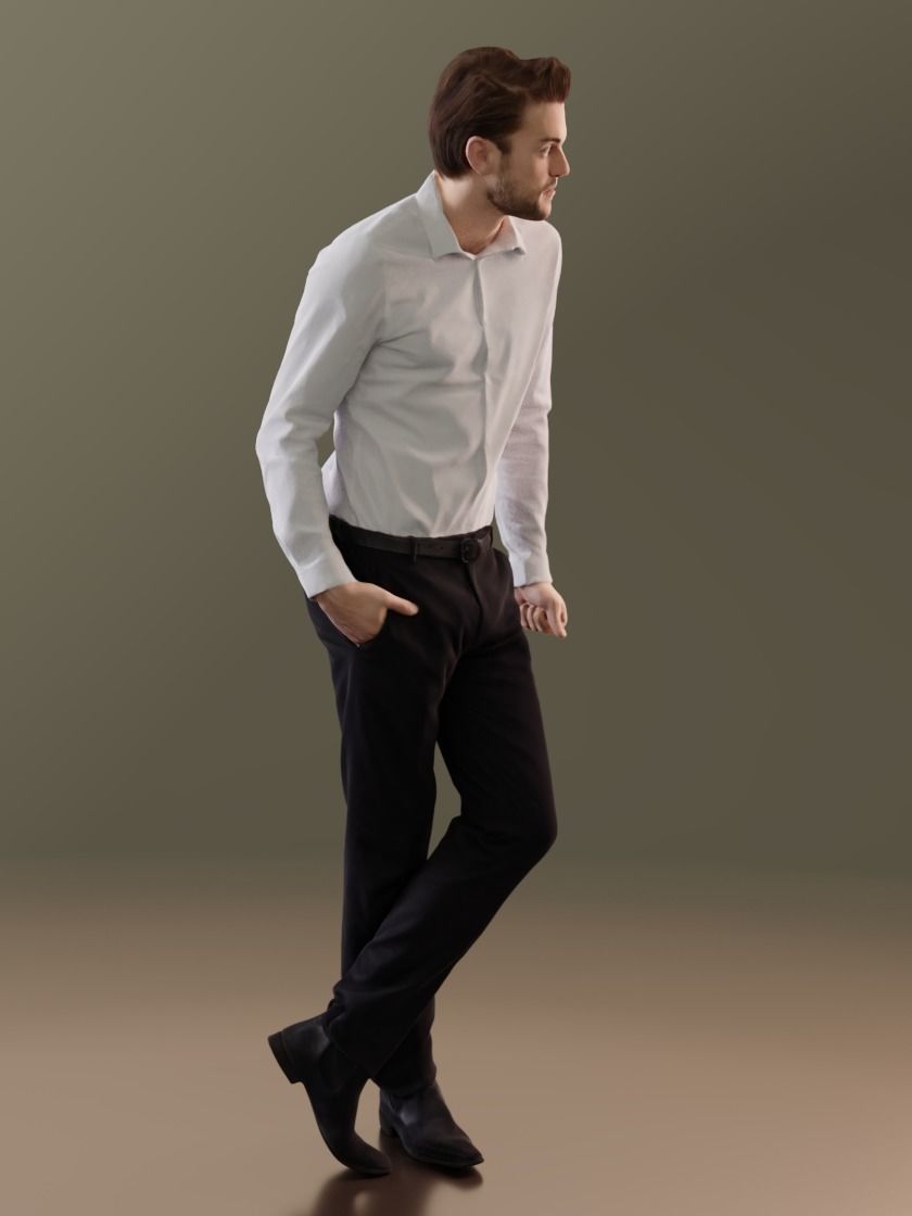 Kenneth 10164 - Standing Business Man Low-poly 3D model_2