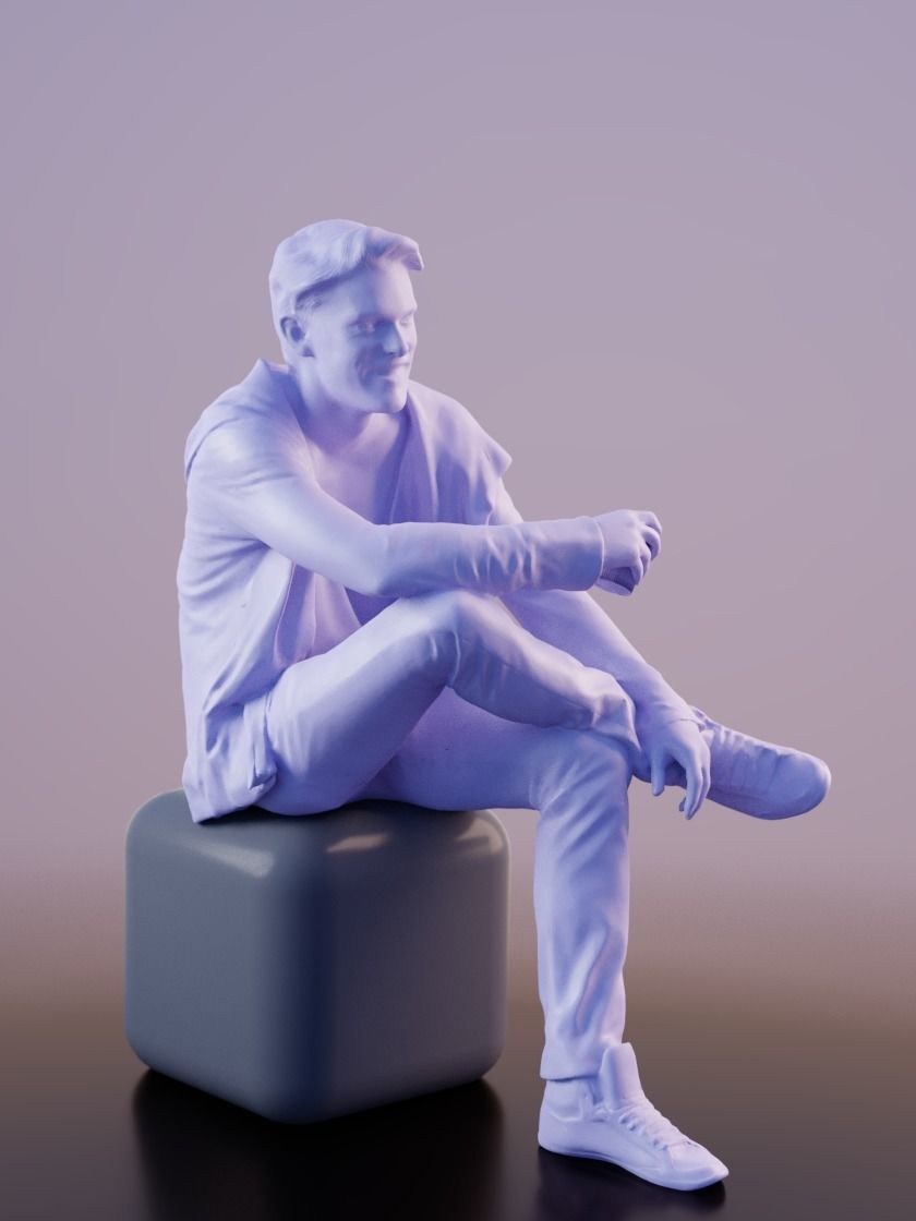 Kenneth 10162 - Sitting Casual Woman Low-poly 3D model_3