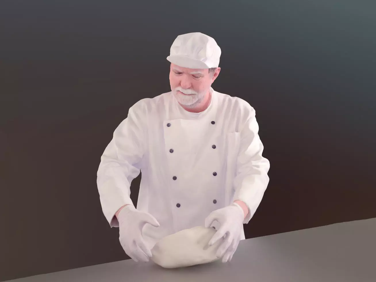 Bernd 10153 - Standing Baker Low-poly 3D model