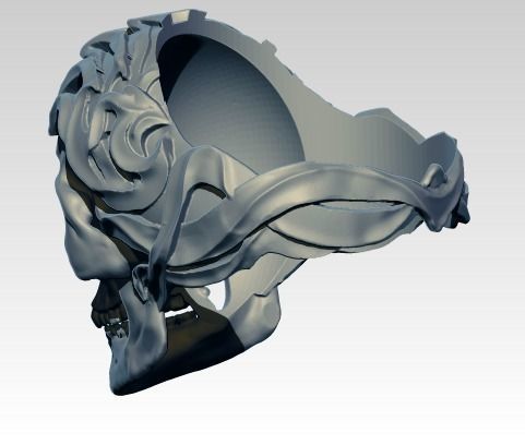 Skull ring  3D print model_3
