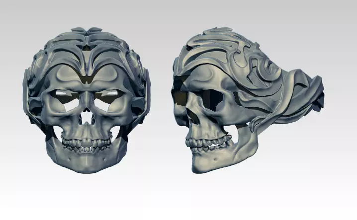 Skull ring  3D print model_0