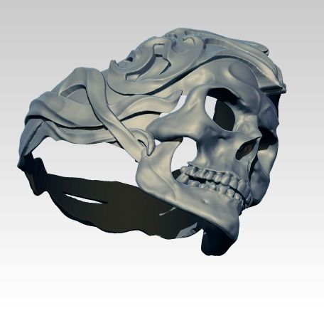 Skull ring  3D print model_7