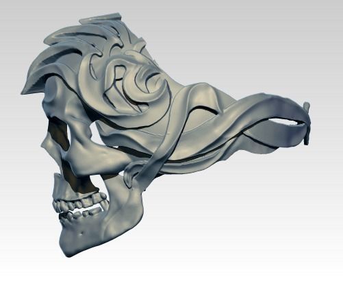 Skull ring  3D print model_1