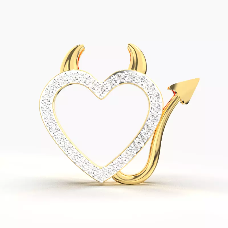 DEVIL HEART DIAMOND PENDANT 3D print model