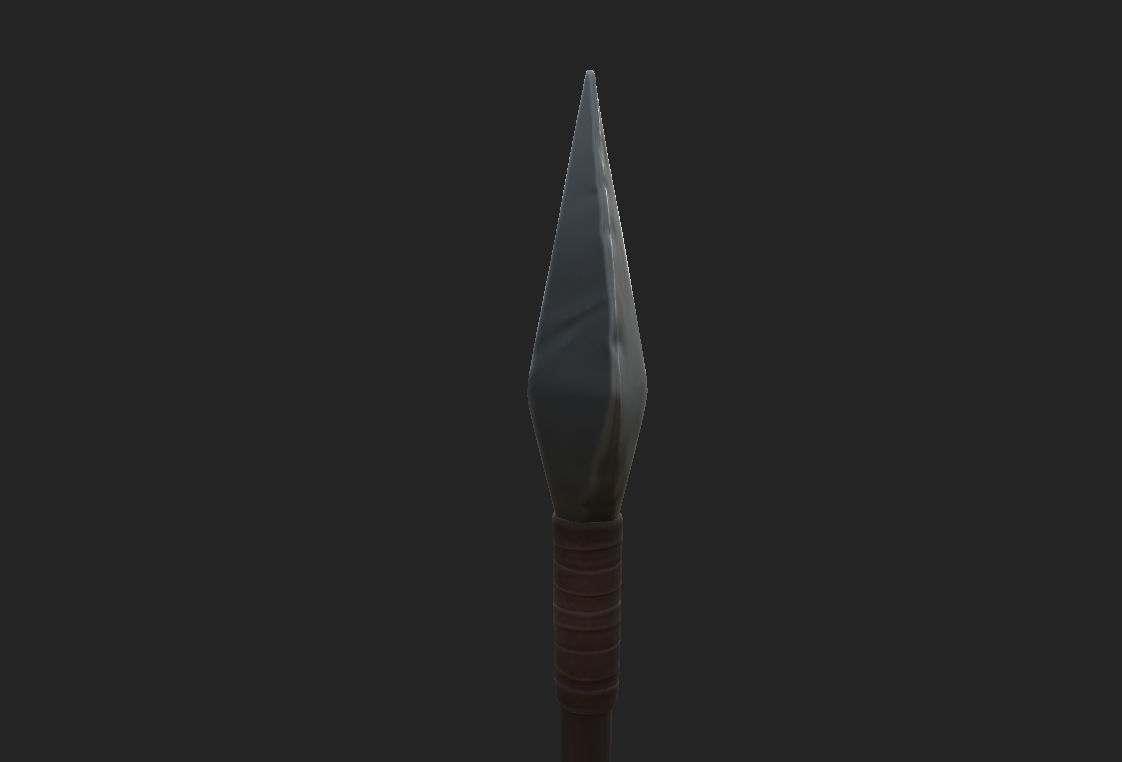 Spear sword with wooden handle 3D model_14