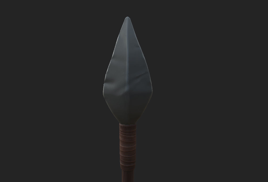 Spear sword with wooden handle 3D model_13